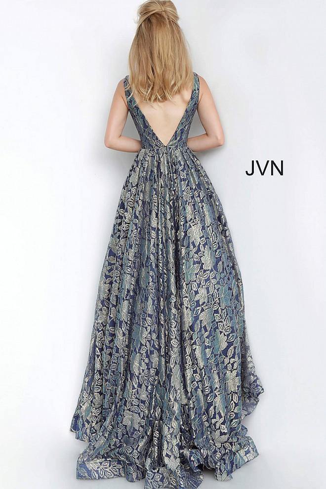 JVN By Jovani Long Prom Dress JVN2486 Navy/Green - The Dress Outlet Jovani