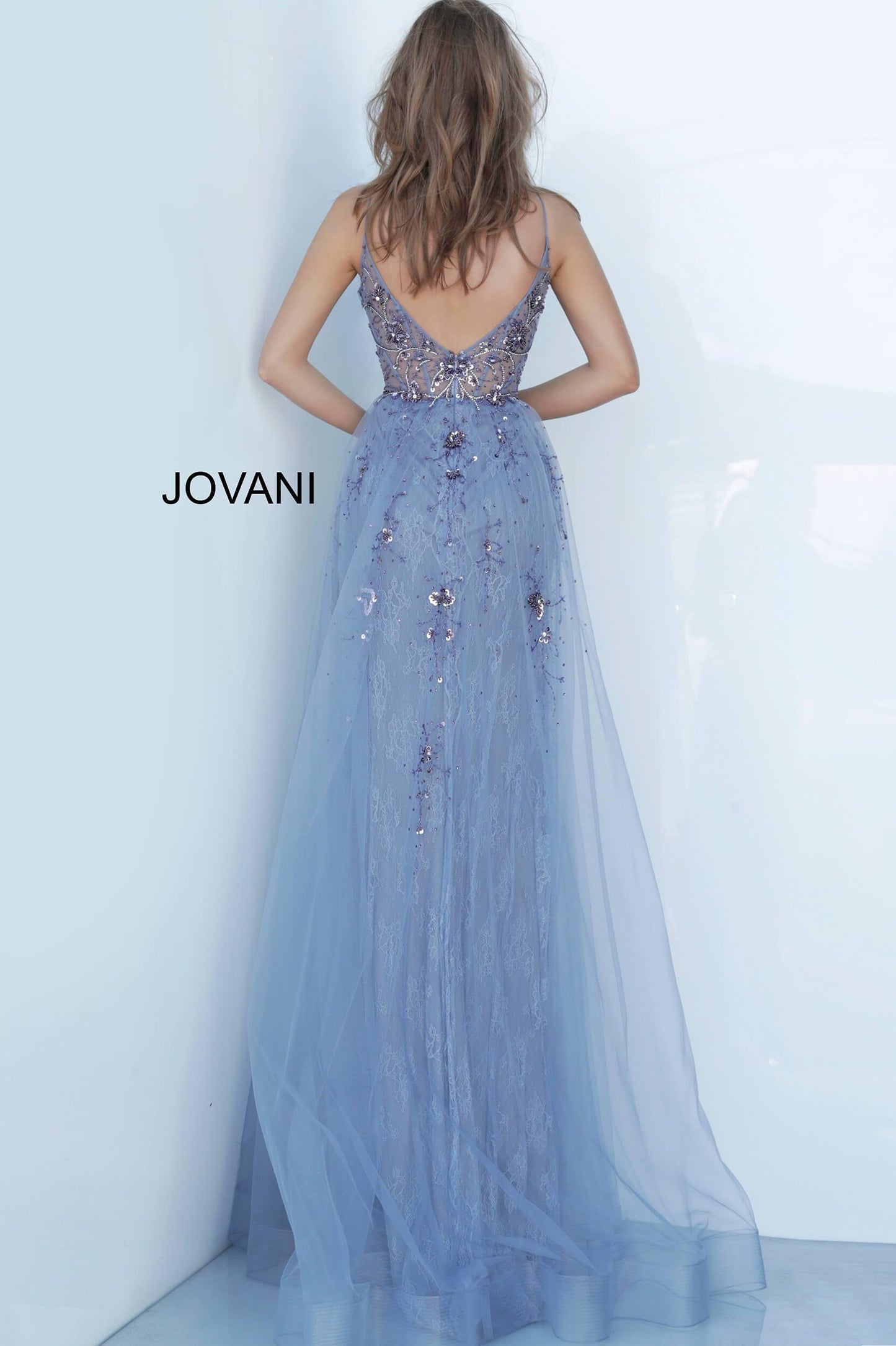 JVN By Jovani Long Spaghetti Strap Prom Gown JVN2526 - The Dress Outlet Jovani