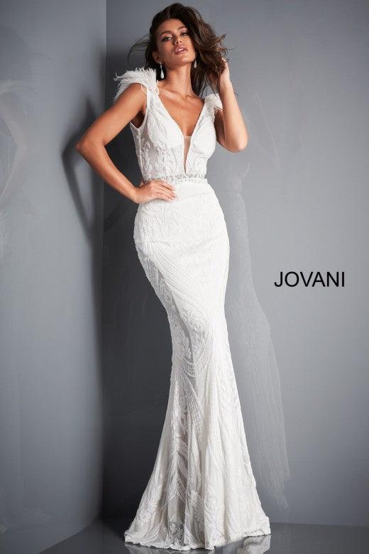 Jovani Long Cap Sleeve Prom Dress 3180 - The Dress Outlet