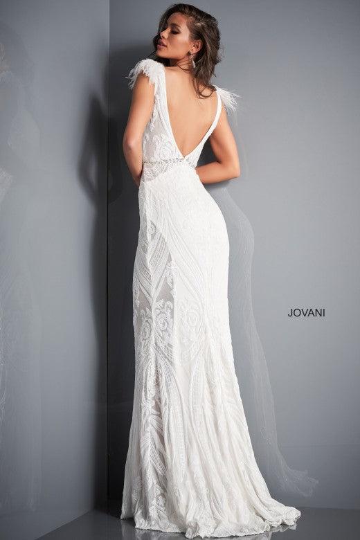 Jovani Long Cap Sleeve Prom Dress 3180 - The Dress Outlet