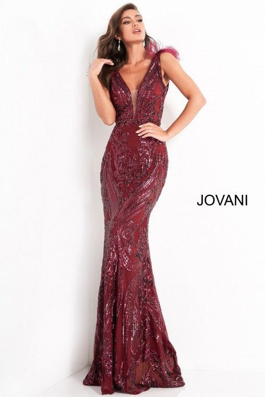 Jovani Long Cap Sleeve Prom Dress 3180 - The Dress Outlet