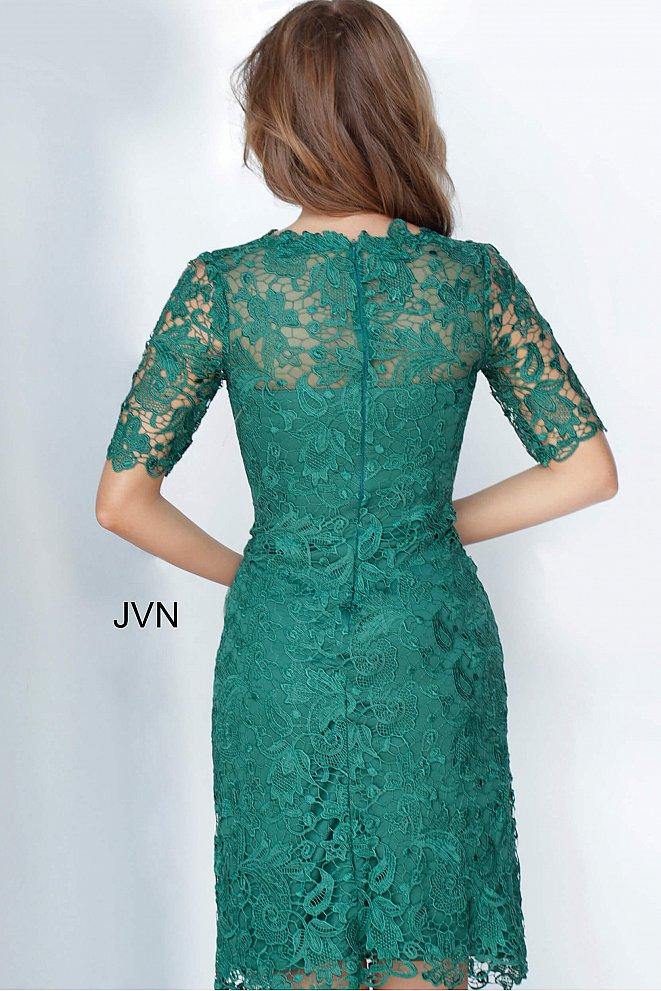 JVN By Jovani Short Cocktail Lace Dress JVN3218 - The Dress Outlet Jovani