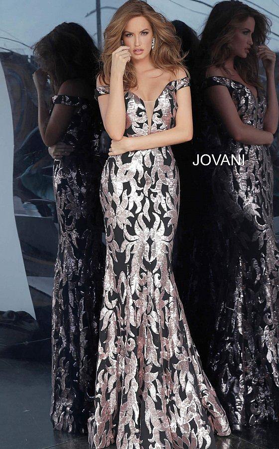 JVN By Jovani Off Shoulder Long Prom Dress JVN3264 - The Dress Outlet Jovani