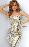 JVN By Jovani One Shoulder Short Dress JVN3579 - The Dress Outlet Jovani