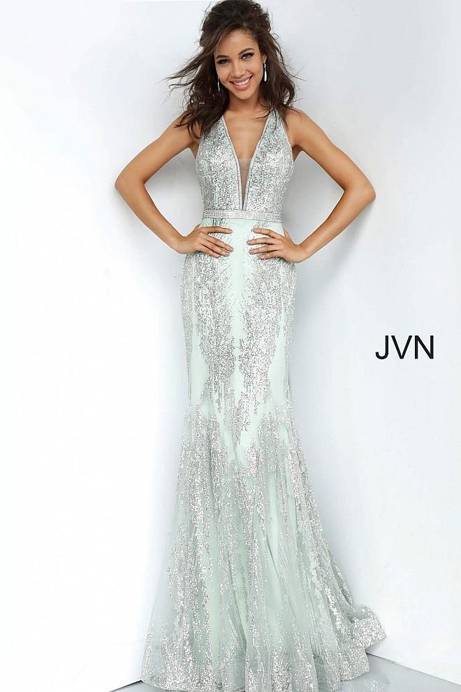 Mint Jovani 3663 Long Formal Prom Dress for $440.0 – The Dress Outlet