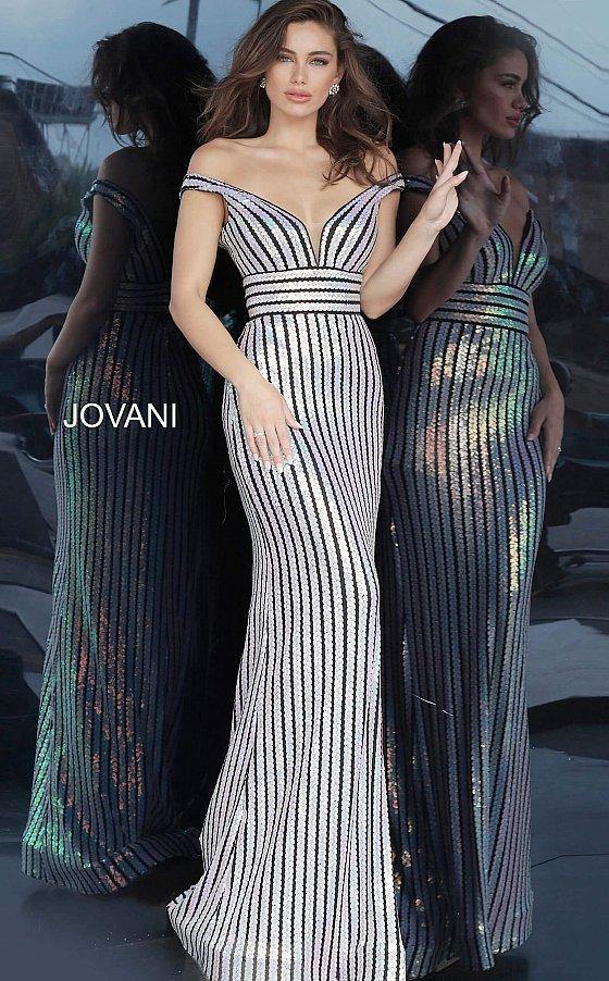 JVN By Jovani Long Off Shoulder Prom Dress JVN4217 - The Dress Outlet Jovani