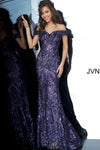 JVN By Jovani Long Formal Prom Dress JVN4296 Purple - The Dress Outlet Jovani