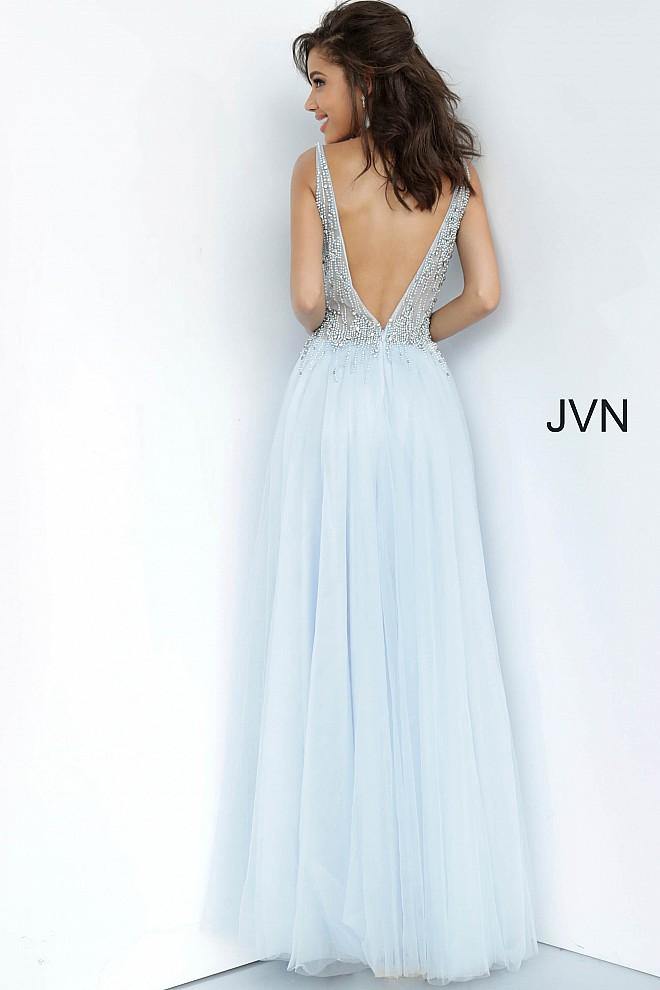 JVN By Jovani Long Prom Gown JVN4379 Perriwinkle - The Dress Outlet Jovani