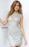 JVN By Jovani Short Cocktail Beaded Dress JVN4423 - The Dress Outlet Jovani