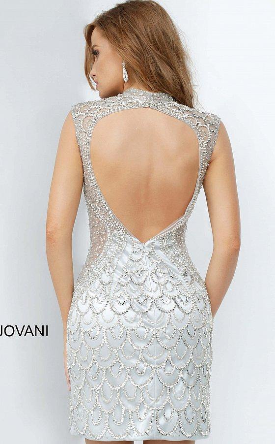 JVN By Jovani Short Cocktail Beaded Dress JVN4423 - The Dress Outlet Jovani