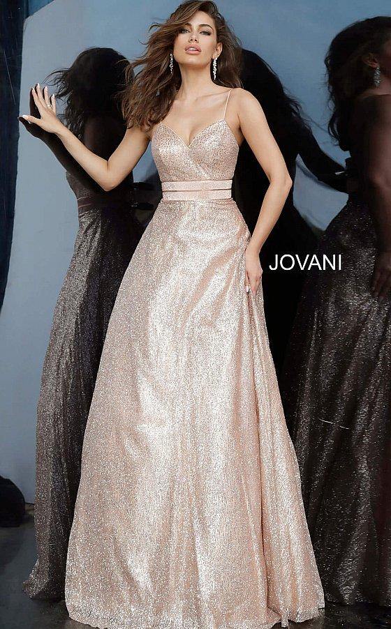 JVN By Jovani Long Formal Glitter Prom Gown JVN4660 - The Dress Outlet Jovani