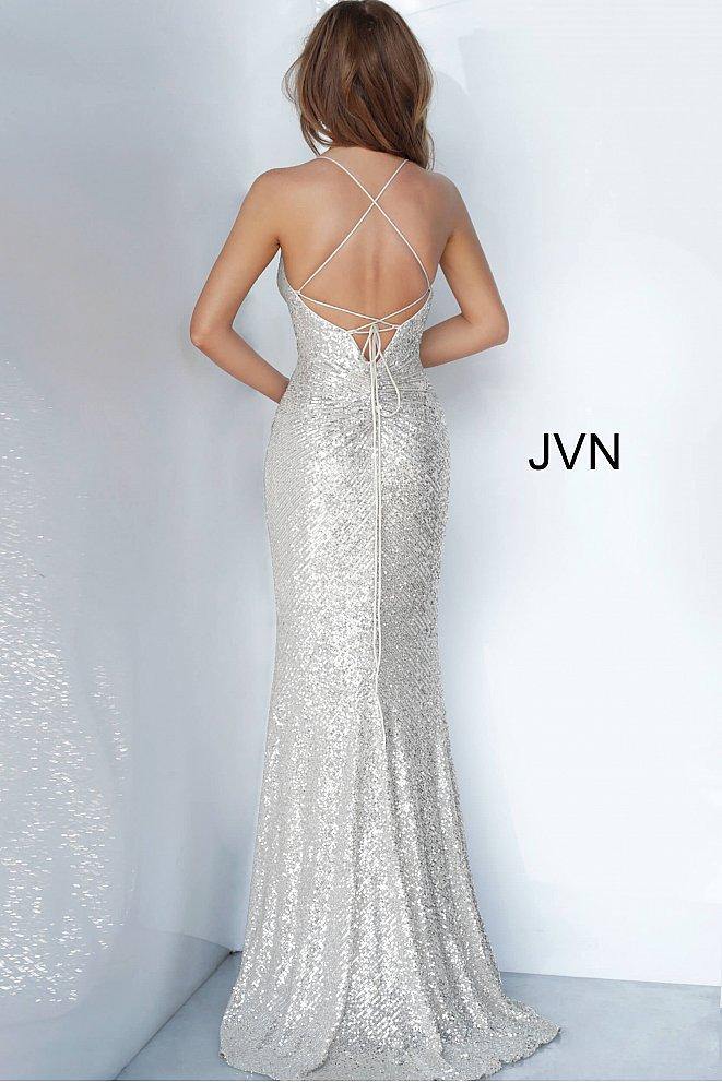 JVN By Jovani Long Formal V Neck Prom Dress JVN4707 - The Dress Outlet Jovani