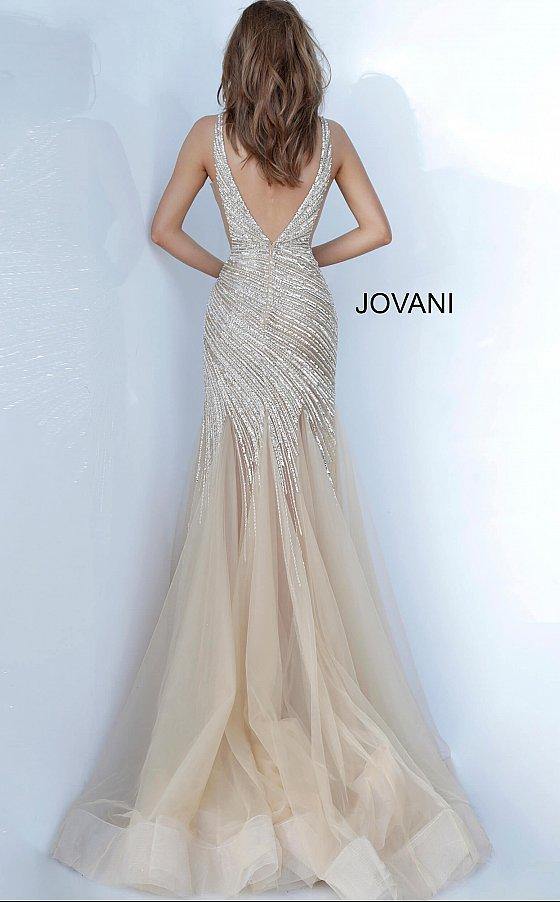 JVN By Jovani Long Formal Beaded Prom Dress JVN4741 - The Dress Outlet Jovani