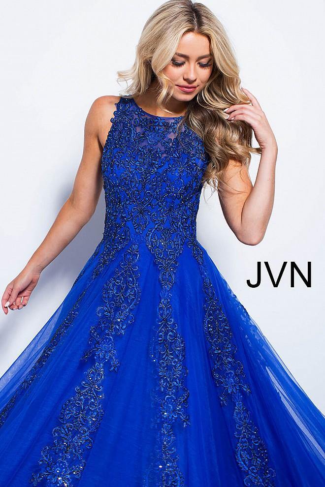 JVN By Jovani Long Sleeveless Prom Ball Gown JVN59046 - The Dress Outlet Jovani