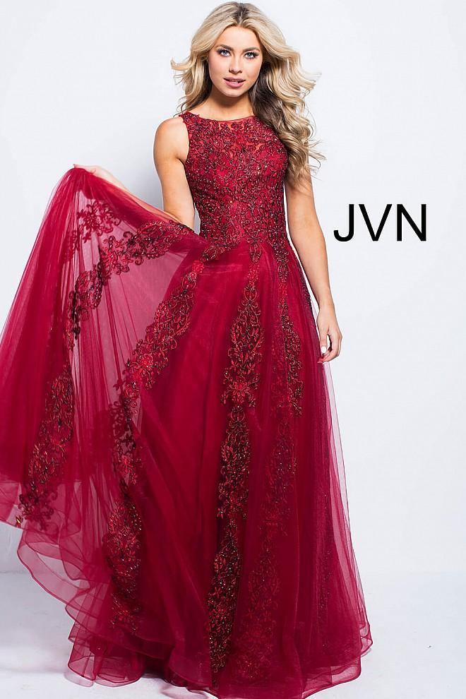 JVN By Jovani Long Sleeveless Prom Ball Gown JVN59046 - The Dress Outlet Jovani