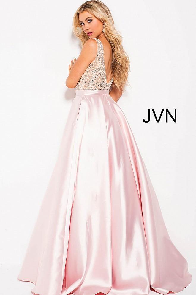 JVN By Jovani Long Beaded A Line Prom Ball Gown JVN60696 - The Dress Outlet Jovani