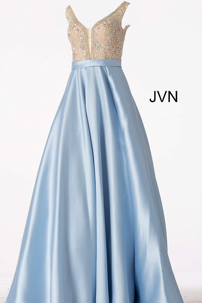 JVN By Jovani Long Beaded A Line Prom Ball Gown JVN60696 - The Dress Outlet Jovani