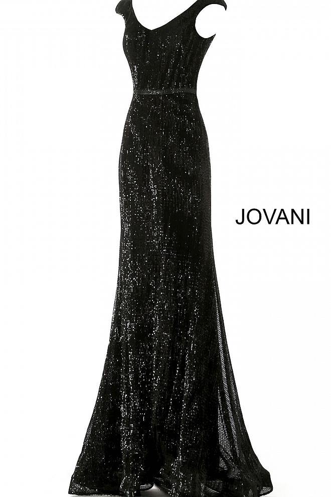 JVN By Jovani Long Cap Sleeve Fitted Prom Dress JVN62499 - The Dress Outlet Jovani