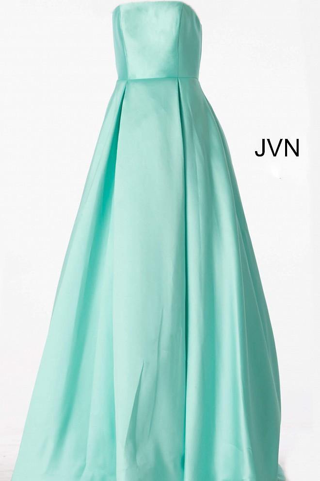 JVN By Jovani Prom Long Strapless Pleated Skirt Ball Gown JVN62633 - The Dress Outlet Jovani