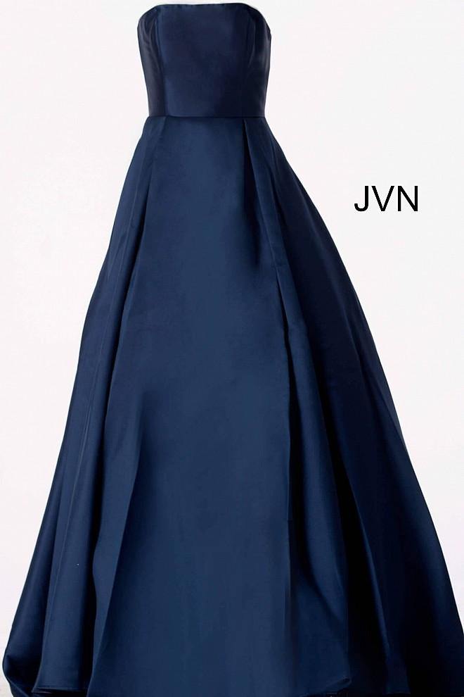 JVN By Jovani Prom Long Strapless Pleated Skirt Ball Gown JVN62633 - The Dress Outlet Jovani