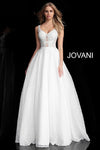 JVN By Jovani Long Ball Gown Prom JVN64105 Off White - The Dress Outlet Jovani