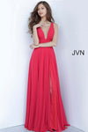 JVN By Jovani Long Chiffon Prom Gown JVN65014 Red - The Dress Outlet Jovani