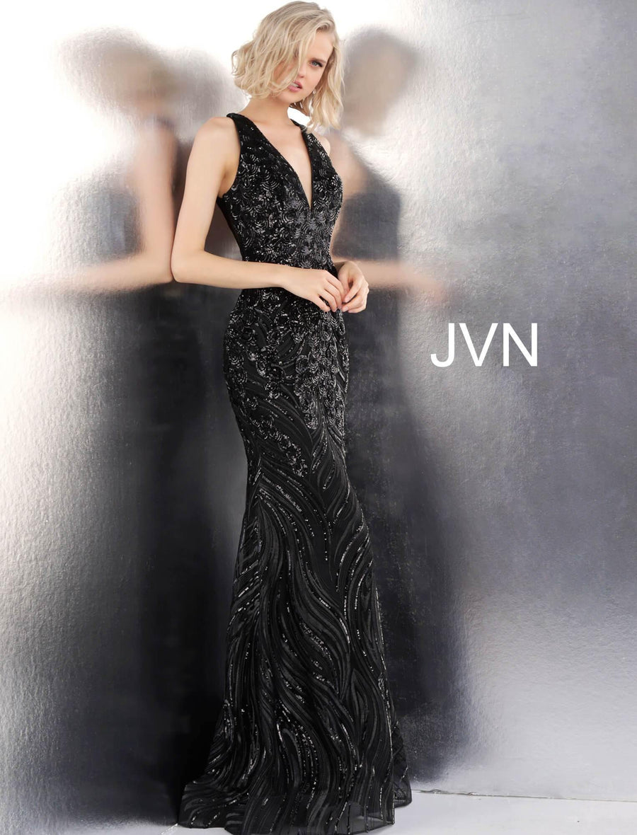 JVN By Jovani Long Sleeveless Formal Prom Dress JVN66261 - The Dress Outlet Jovani