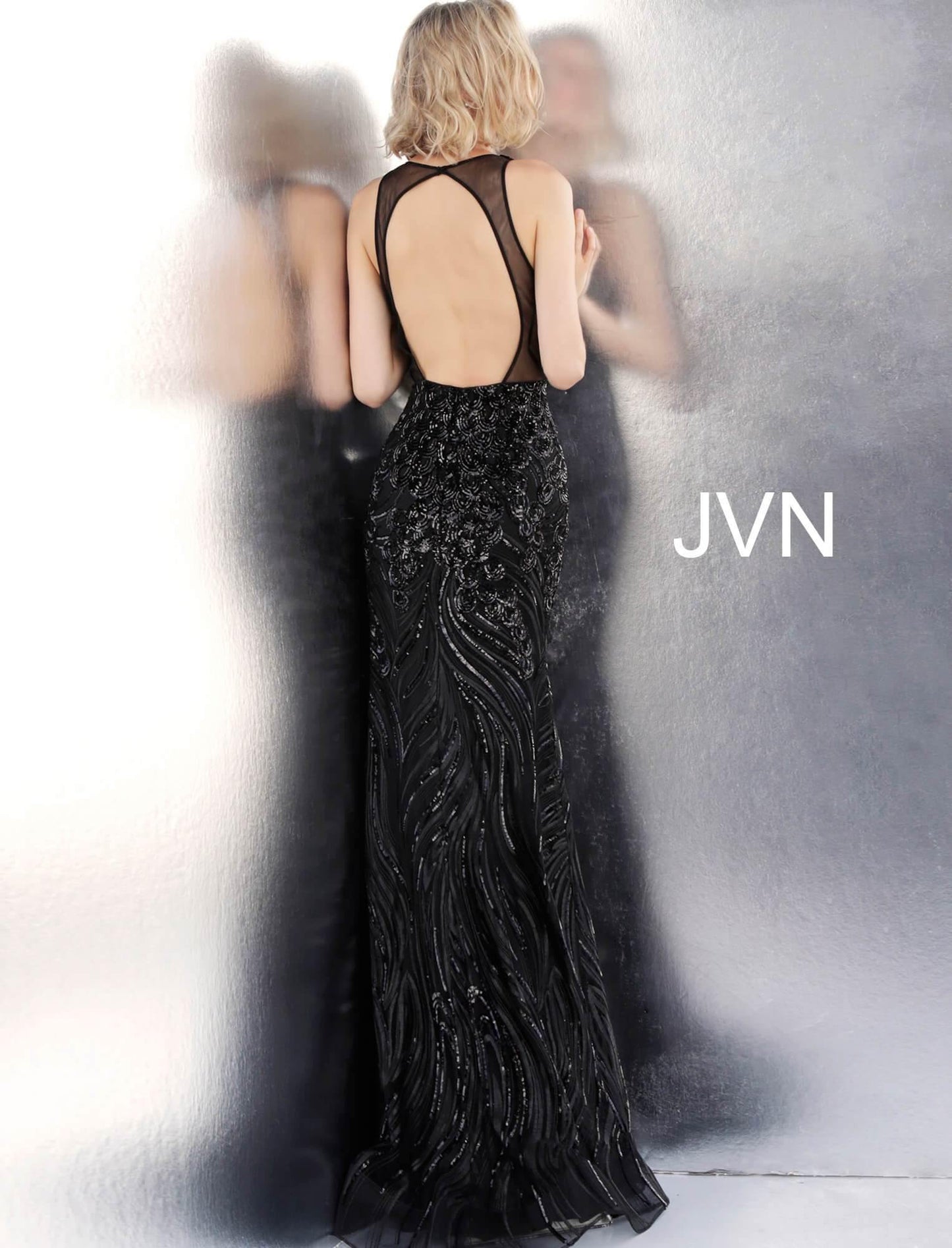 JVN By Jovani Long Sleeveless Formal Prom Dress JVN66261 - The Dress Outlet Jovani