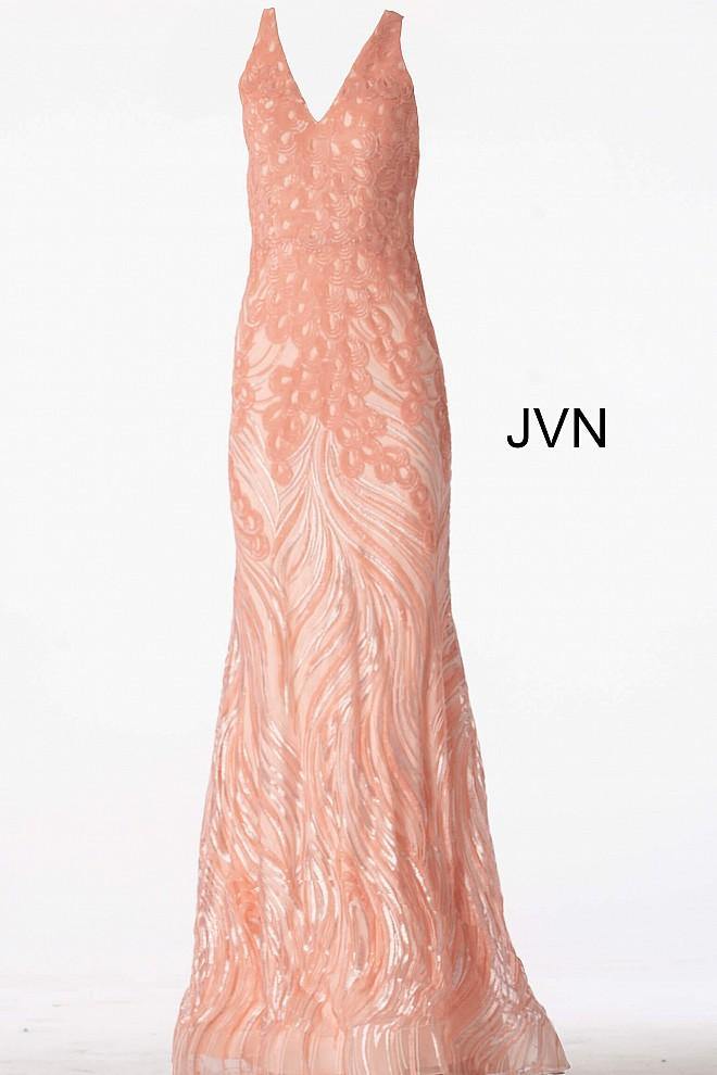 JVN By Jovani Long Sleeveless Formal Prom Dress JVN66261 - The Dress Outlet Jovani