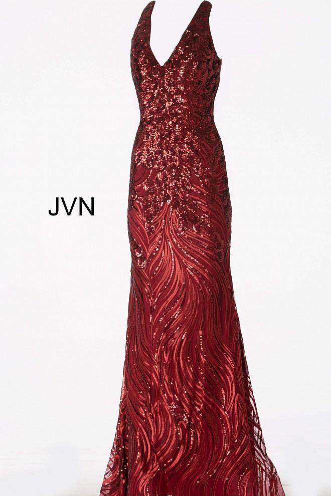 JVN By Jovani Long Sleeveless Formal Prom Dress JVN66261 - The Dress Outlet Jovani