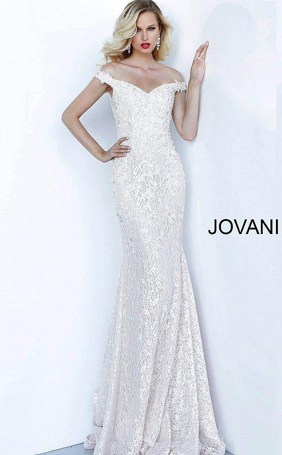 JVN By Jovani Long Formal Prom Lace Gown JVN66663 - The Dress Outlet Jovani