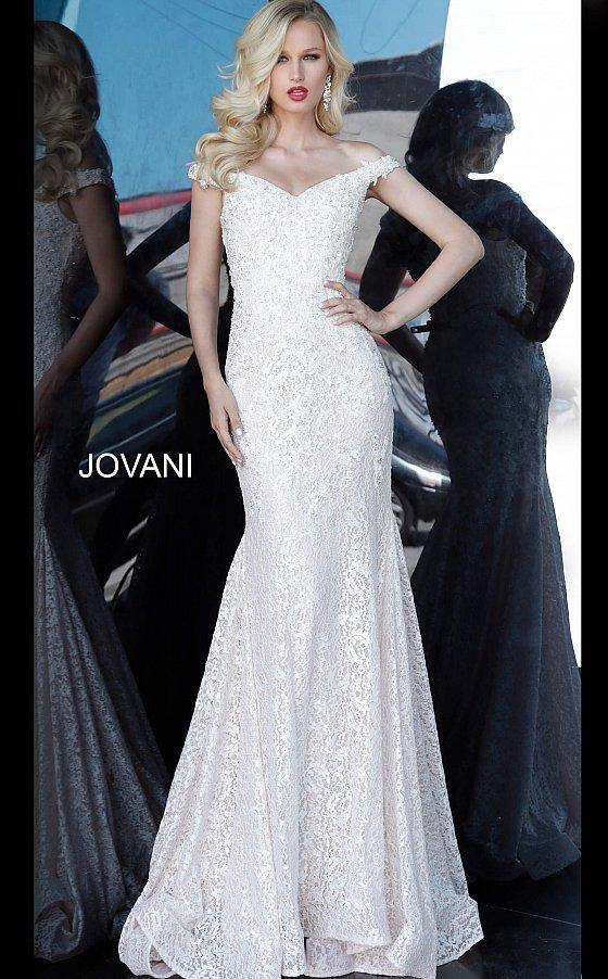 JVN By Jovani Long Formal Prom Lace Gown JVN66663 - The Dress Outlet Jovani