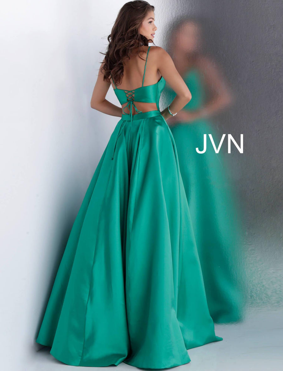 JVN By Jovani Spaghetti Straps A Line Prom Gown JVN66673 - The Dress Outlet Jovani