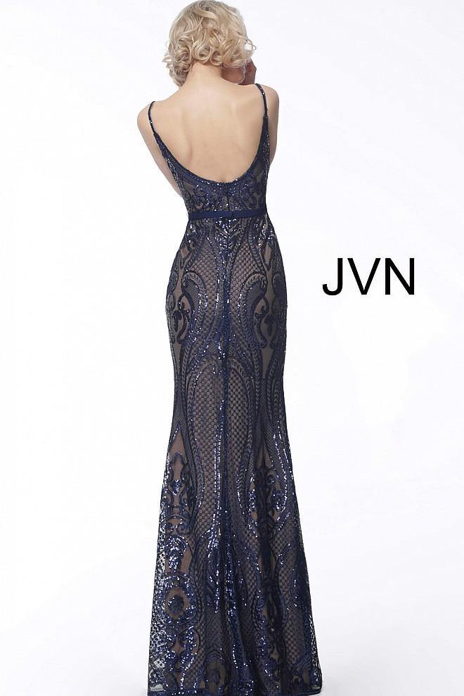 JVN By Jovani Long Spaghetti Straps Dress JVN66960 - The Dress Outlet Jovani