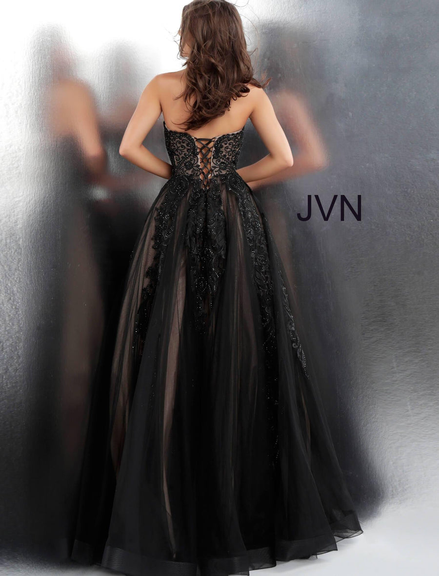 JVN By Jovani Strapless Beaded Prom Ball Gown JVN66970 - The Dress Outlet Jovani