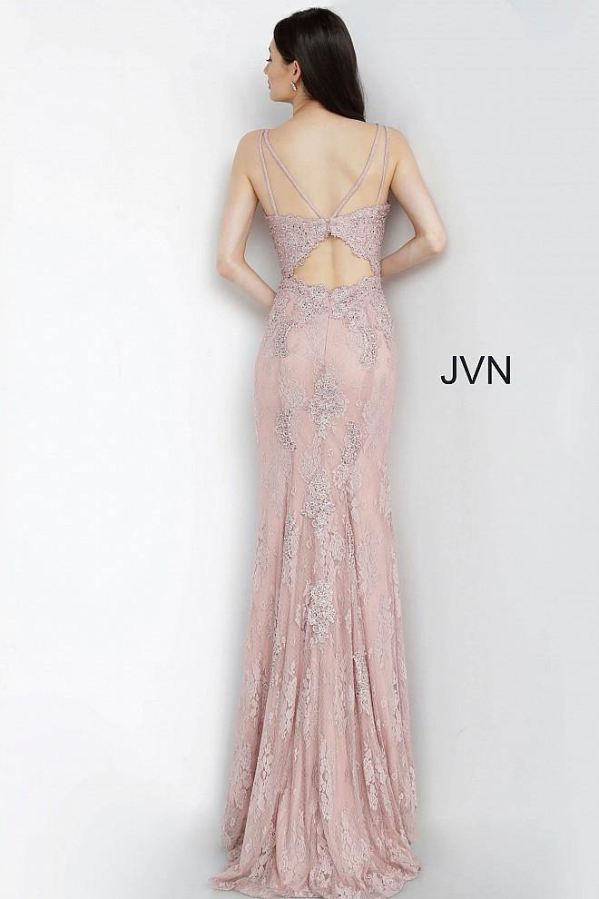 JVN By Jovani Long Fitted Formal Lace Prom Gown JVN66971 - The Dress Outlet Jovani