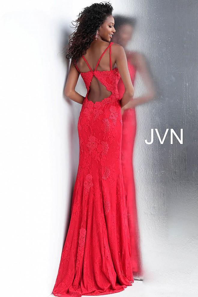 JVN By Jovani Long Fitted Formal Lace Prom Gown JVN66971 - The Dress Outlet Jovani