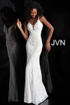 JVN By Jovani Long Fitted Formal Lace Prom Gown JVN66971 - The Dress Outlet Jovani