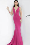 JVN by Jovani Plunging Neckline Fitted Evening Long Dress JVN67093 - The Dress Outlet Jovani