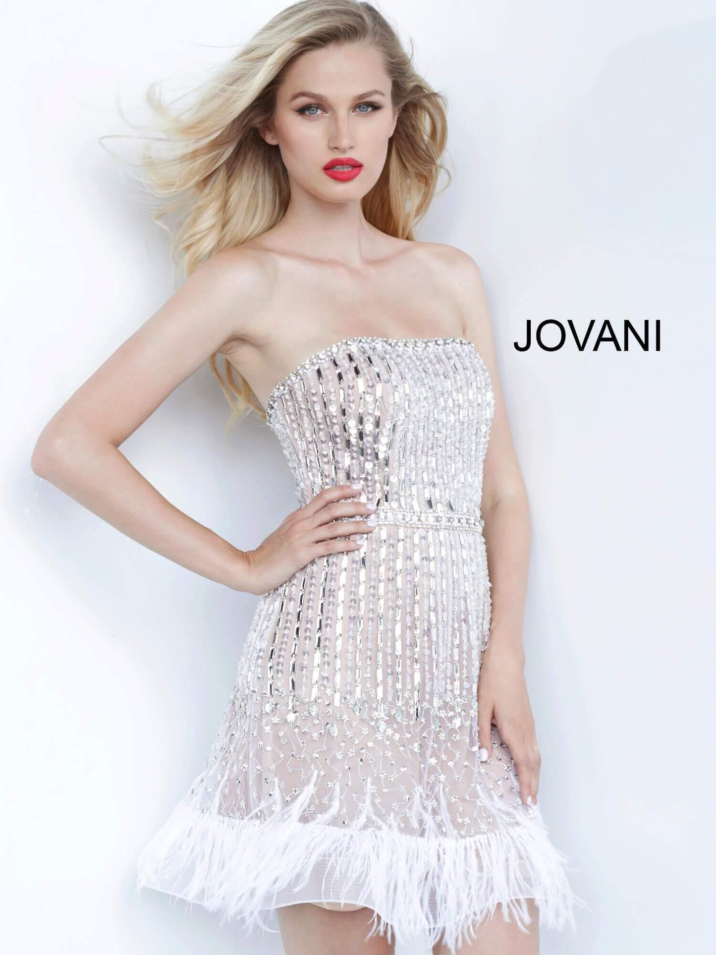 JVN By Jovani Short Cocktail Beaded Dress JVN67278 - The Dress Outlet Jovani