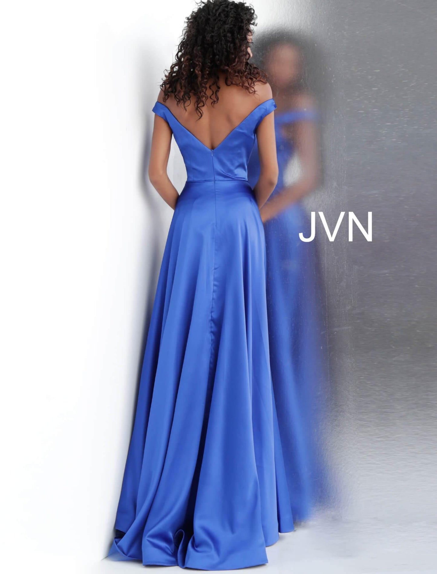 JVN By Jovani Off Shoulder High Slit Prom Dress JVN67752 - The Dress Outlet Jovani