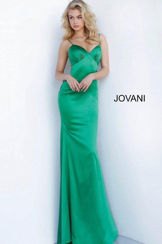 Green Jovani 67862 Long Satin Prom Dress for $500.0 – The Dress Outlet