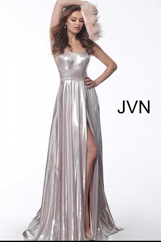 JVN By Jovani Long Halter Prom Dress JVN68195 Pink - The Dress Outlet Jovani