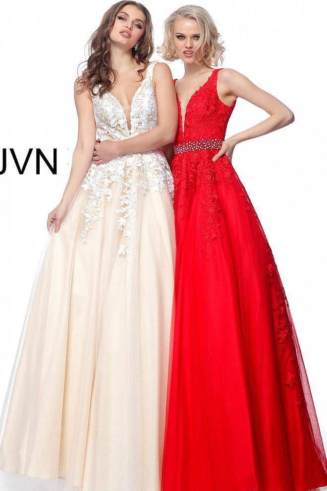 JVN By Jovani Long Prom Ball Gown Formal Dress JVN68258 - The Dress Outlet Jovani