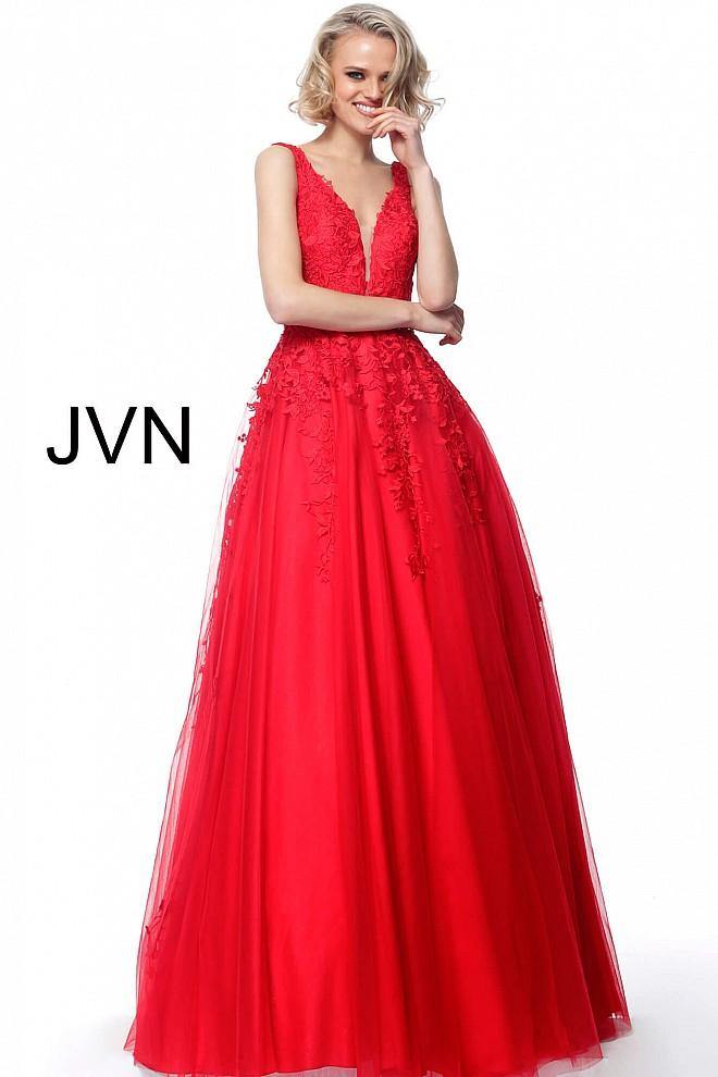 JVN By Jovani Long Prom Ball Gown Formal Dress JVN68258 - The Dress Outlet Jovani