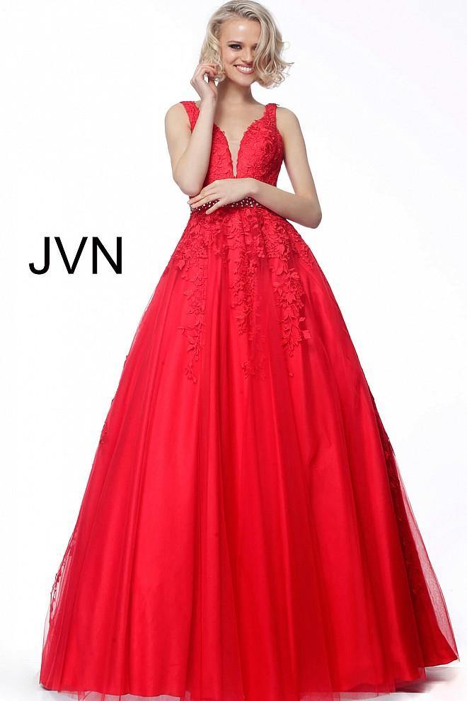 JVN By Jovani Long Prom Ball Gown Formal Dress JVN68258 - The Dress Outlet Jovani