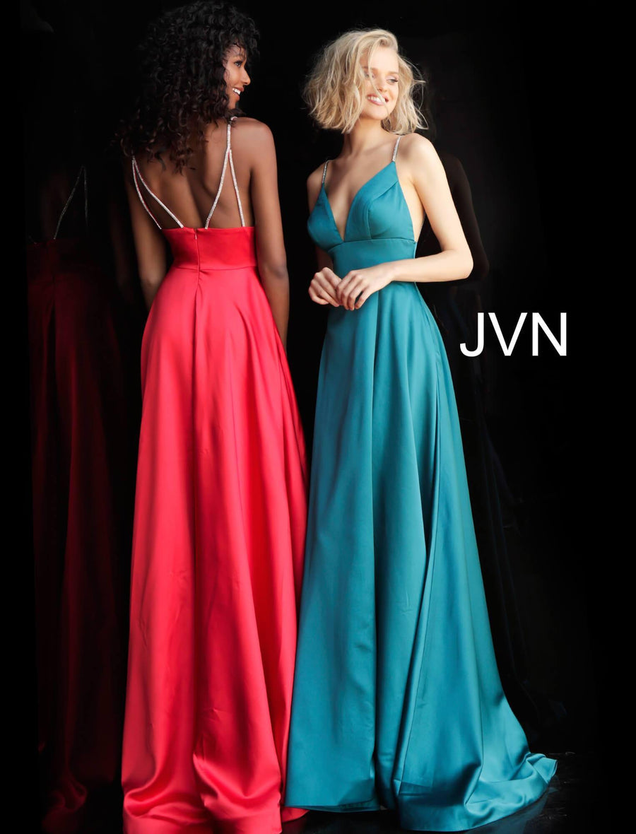 JVN By Jovani Spaghetti Straps Long Prom Dress JVN68314 - The Dress Outlet Jovani