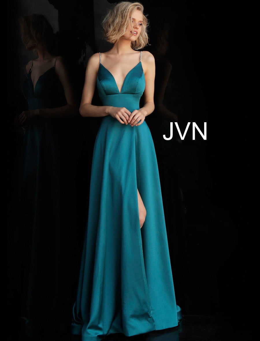 JVN By Jovani Spaghetti Straps Long Prom Dress JVN68314 - The Dress Outlet Jovani