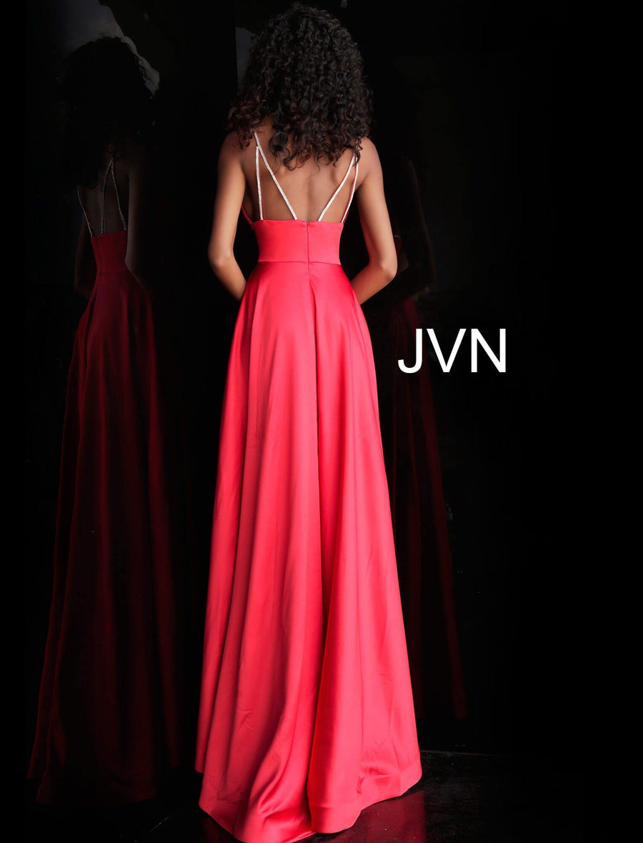 JVN By Jovani Spaghetti Straps Long Prom Dress JVN68314 - The Dress Outlet Jovani