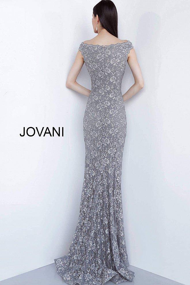 JVN By Jovani Long Formal Dress JVN78595 Silver - The Dress Outlet Jovani